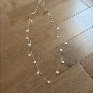 Silver Round Layering Necklace 36”
